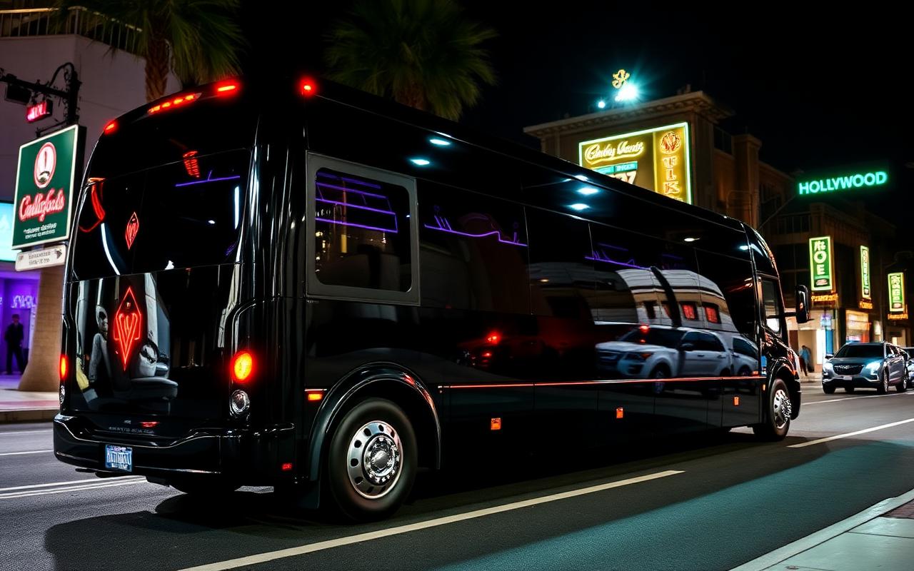 Party bus VIP de lujo en una noche de Los Ángeles
